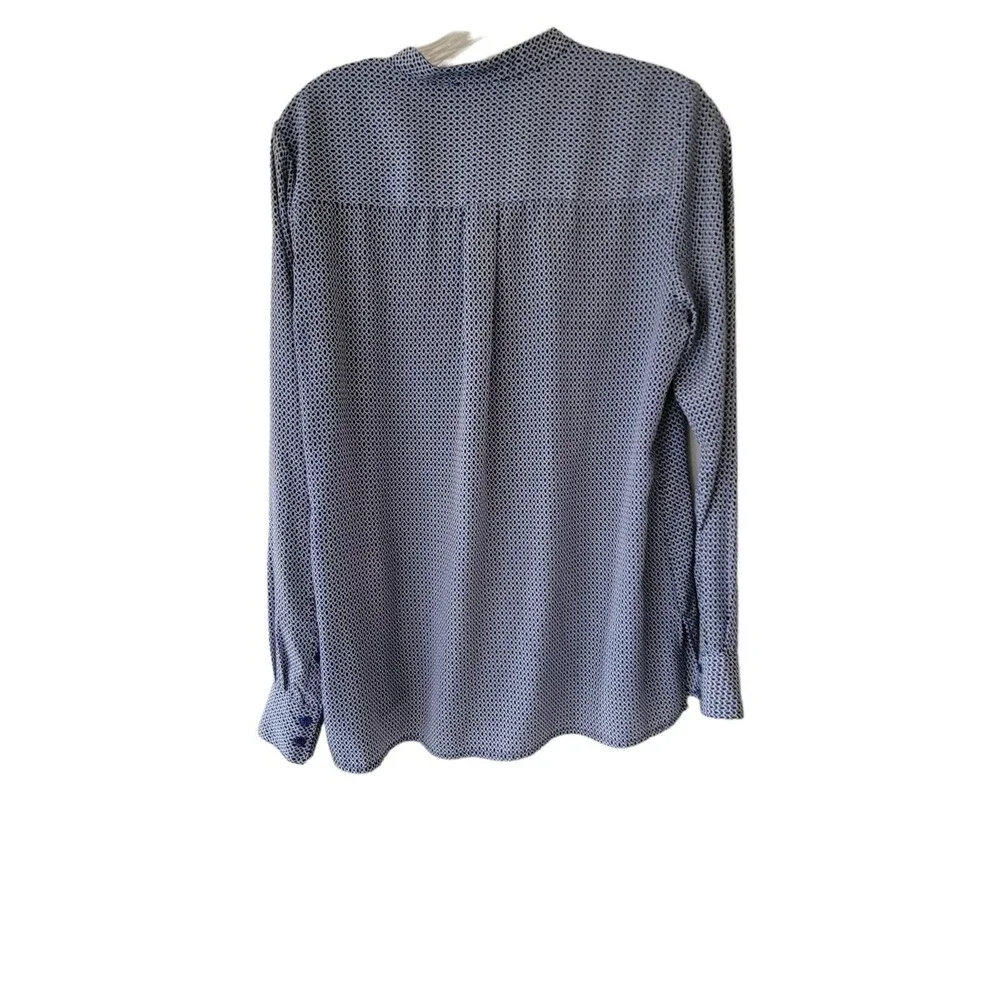 KENAR Button Down Dress Shirt Blue‎ Black Women's Medium